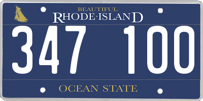 RI license plate 347100
