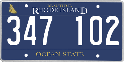 RI license plate 347102