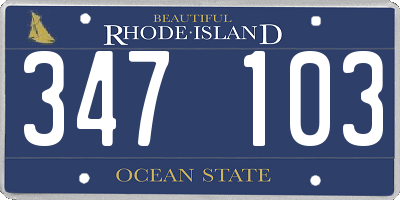 RI license plate 347103