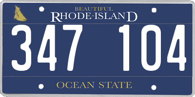 RI license plate 347104