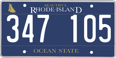 RI license plate 347105