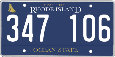 RI license plate 347106