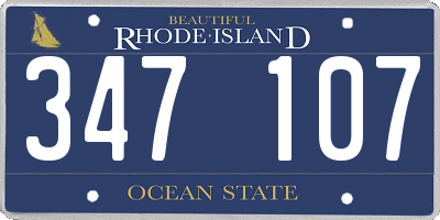 RI license plate 347107