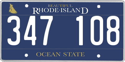 RI license plate 347108