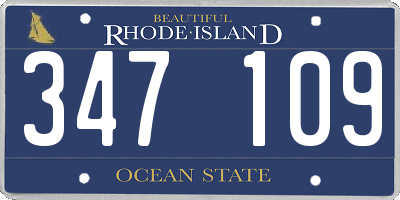 RI license plate 347109