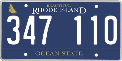 RI license plate 347110