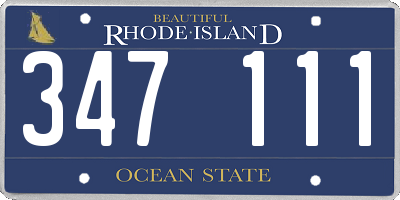 RI license plate 347111