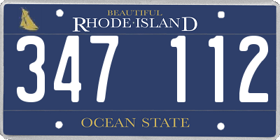 RI license plate 347112