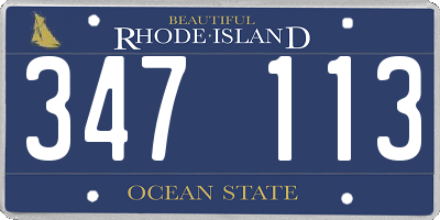 RI license plate 347113