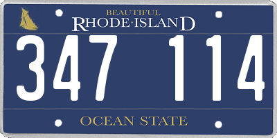 RI license plate 347114