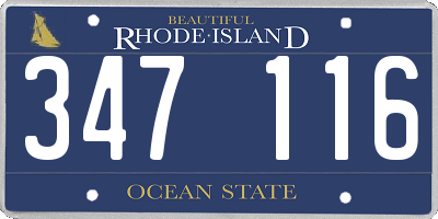 RI license plate 347116