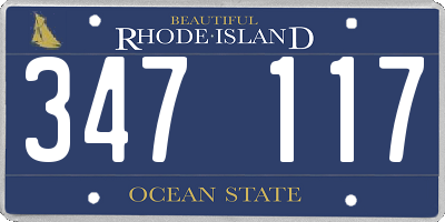 RI license plate 347117