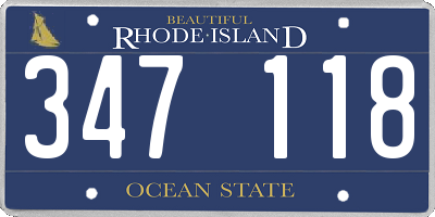 RI license plate 347118