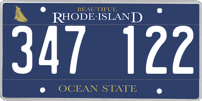 RI license plate 347122