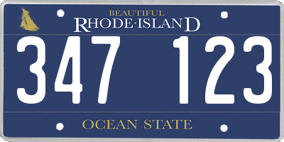 RI license plate 347123