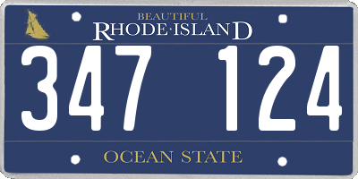 RI license plate 347124