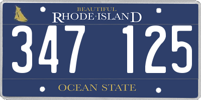 RI license plate 347125