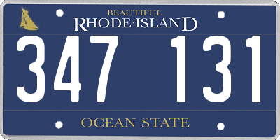 RI license plate 347131