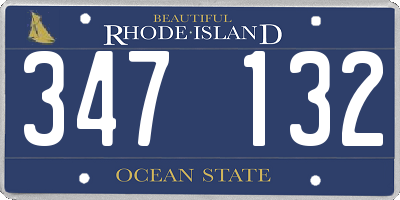 RI license plate 347132
