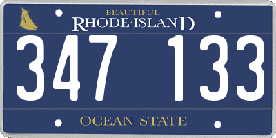 RI license plate 347133