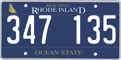 RI license plate 347135