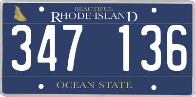 RI license plate 347136