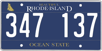 RI license plate 347137