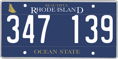 RI license plate 347139