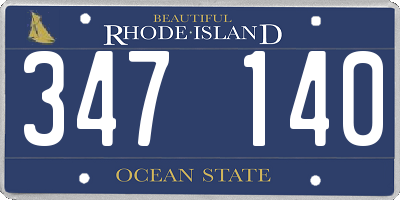 RI license plate 347140