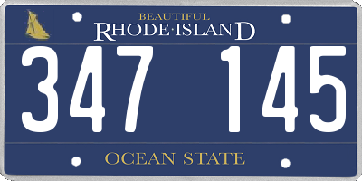 RI license plate 347145