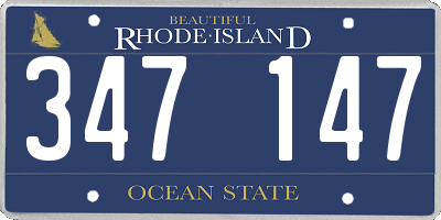 RI license plate 347147