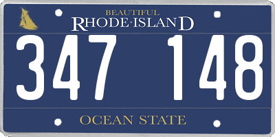 RI license plate 347148