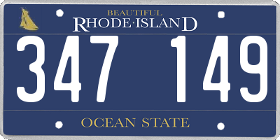 RI license plate 347149