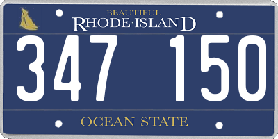 RI license plate 347150
