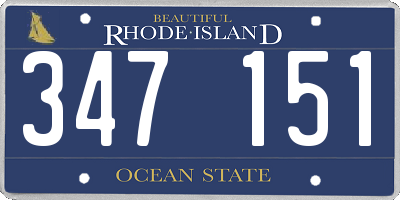 RI license plate 347151