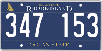 RI license plate 347153
