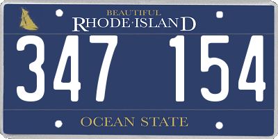 RI license plate 347154