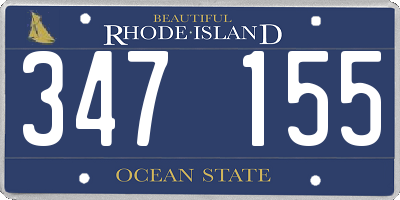 RI license plate 347155