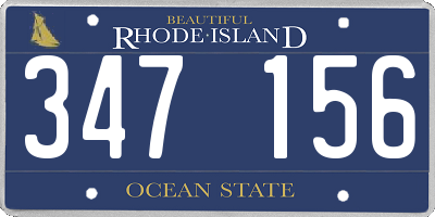 RI license plate 347156