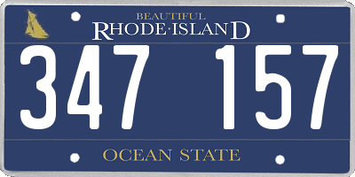 RI license plate 347157