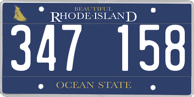 RI license plate 347158