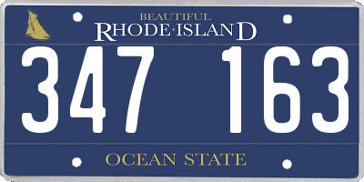 RI license plate 347163
