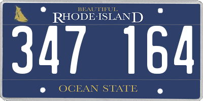 RI license plate 347164