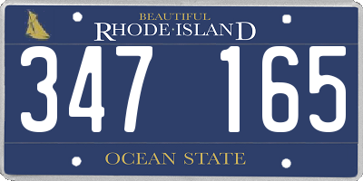 RI license plate 347165