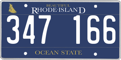 RI license plate 347166
