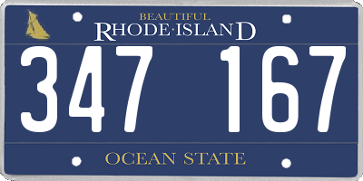 RI license plate 347167