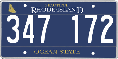 RI license plate 347172