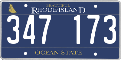 RI license plate 347173