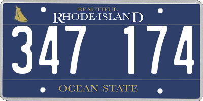 RI license plate 347174