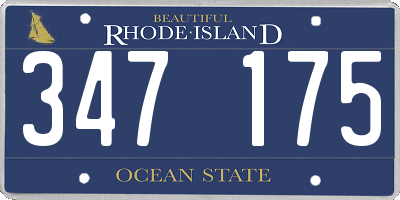 RI license plate 347175